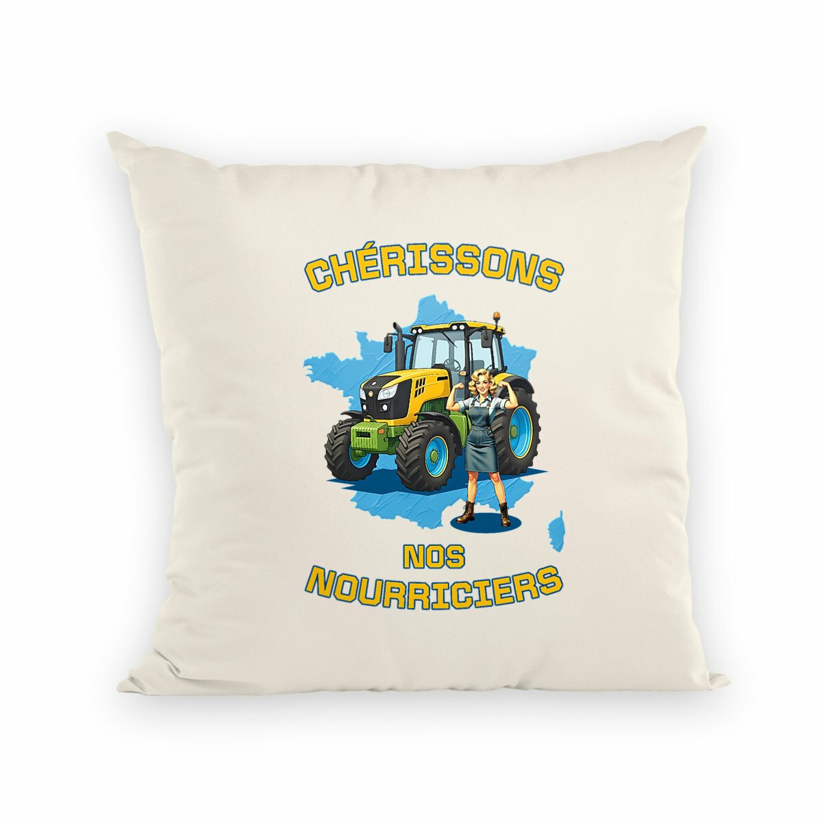 Image back ❀ Coussin + housse ~Premium+ ✧ SOUTENONS NOS FERMES [🌐 FR] ✨