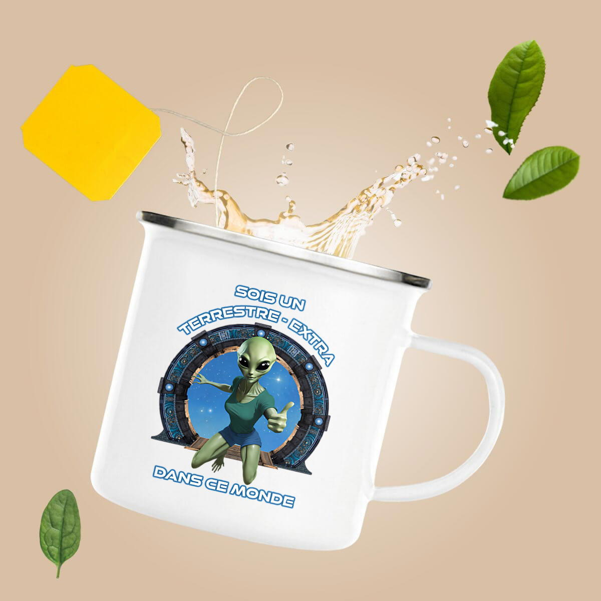 Image front ❀ Mug Metal Imprimé Sur Chaque Côté ~Vintage ✦ ZETA (EXTRA-TERRESTRE) [🌐 FR] ✨