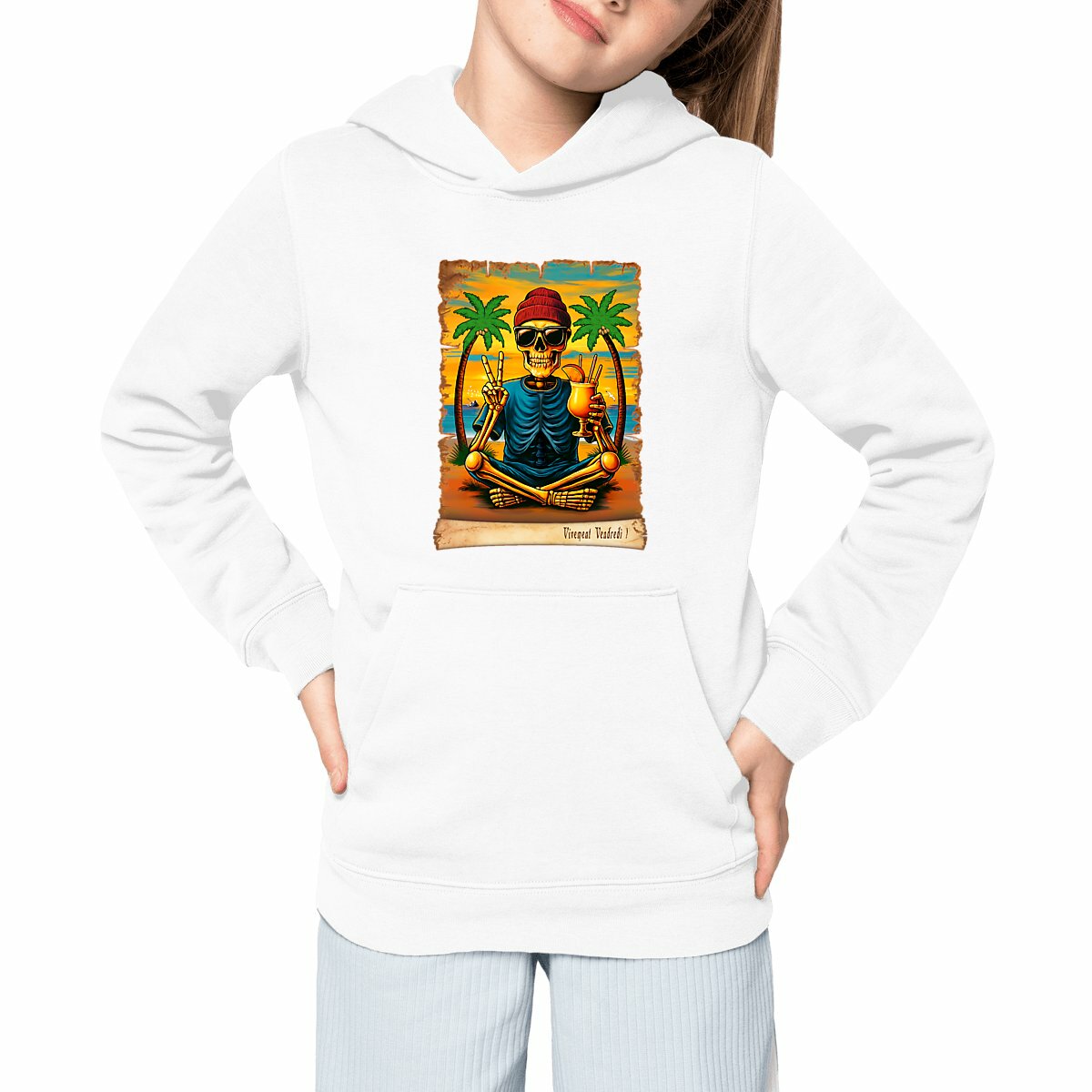 Image front ❀ Sweat-Shirt Standard à Capuche Unisexe Enfant ~Premium ✦ VIVEMENT VENDREDI ! [🌐 FR] ✨