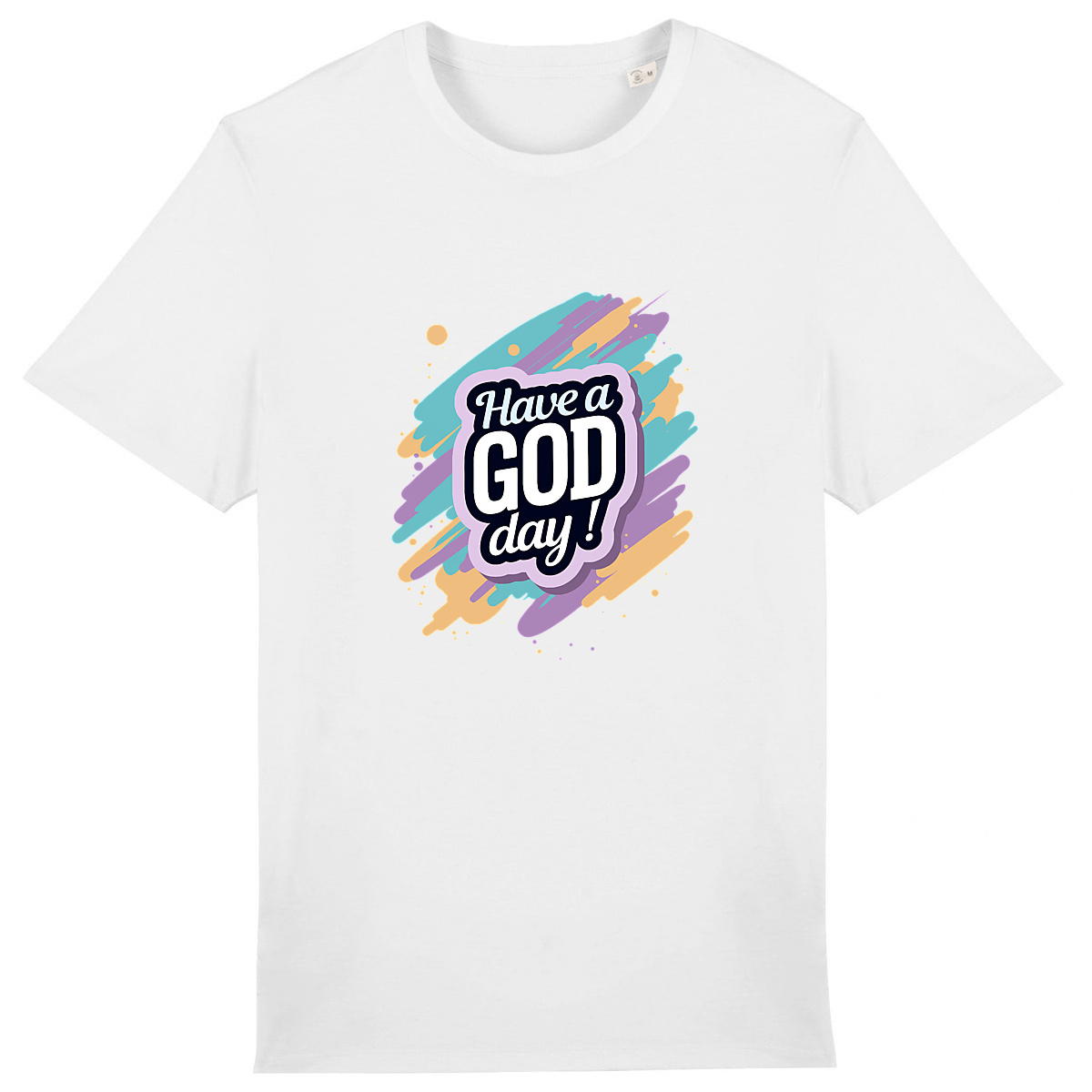 Image back ❀ T-Shirt Mi-Épais Unisexe ~Premium+ ✦ HAVE A GOD DAY ! [🌐 EN] ✨