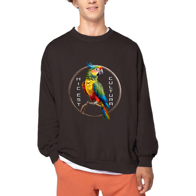 Image front ❀ Sweat-Shirt Standard Oversize Unisexe Made in Portugal ~Premium+ ✦ PERROQUET [🌐 LAT] ✨