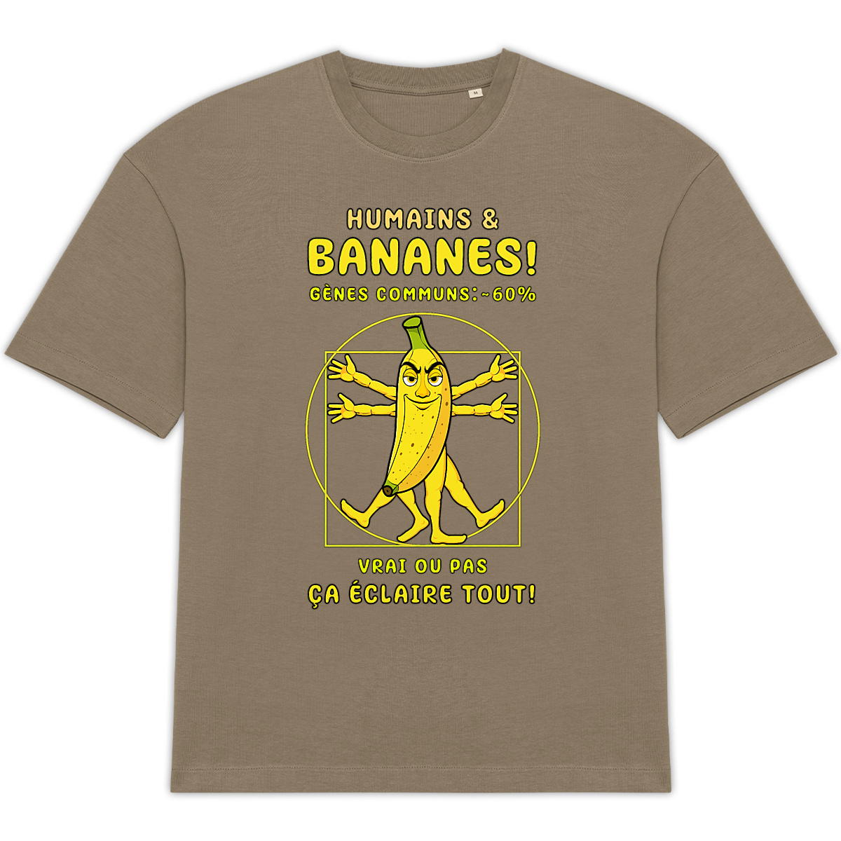 Image back ❀ T-Shirt Épais Unisexe Oversize ~Premium+ ✦ LA BANANE DE VITRUVE [🌐 FR] ✨