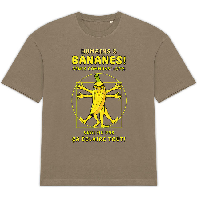 Image back ❀ T-Shirt Épais Unisexe Oversize ~Premium+ ✦ LA BANANE DE VITRUVE [🌐 FR] ✨