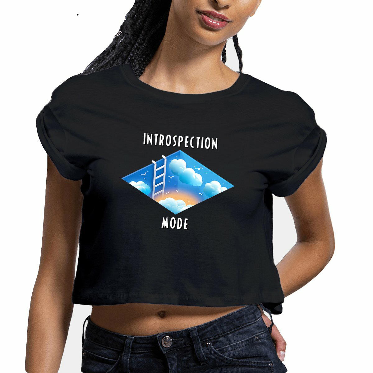 Image front ❀ Crop Top Léger Femme ~Premium+ ✦ INTROSPECTION MODE [🌐 INT] ✨