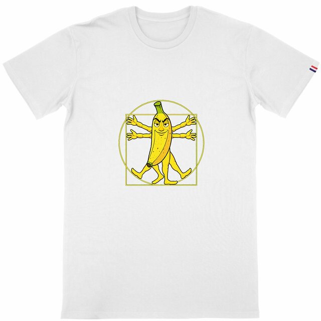 Image back ❀ T-Shirt Mi-Épais Homme Made in France ~Premium+ ✦ LA BANANE DE VITRUVE [🌐 FR] ✨
