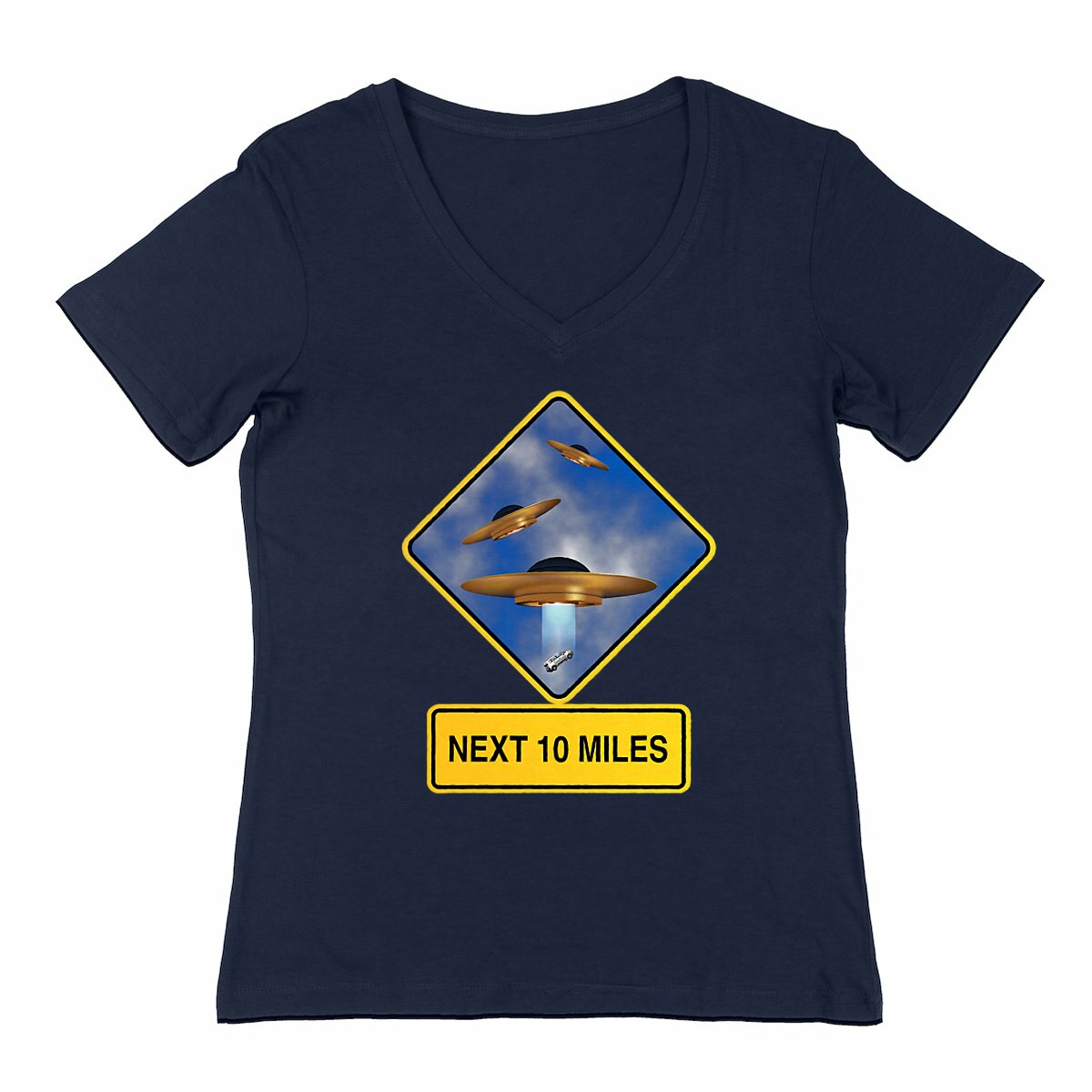 Image back ❀ T-Shirt Léger Femme Col V ~Change ✦ UFO ALERT [🌐 EN] ✨