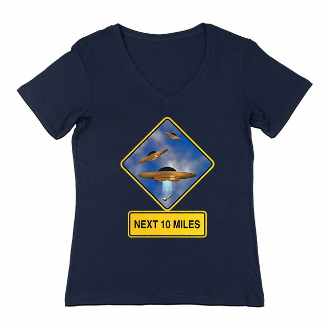 Image back ❀ T-Shirt Léger Femme Col V ~Change ✦ UFO ALERT [🌐 EN] ✨