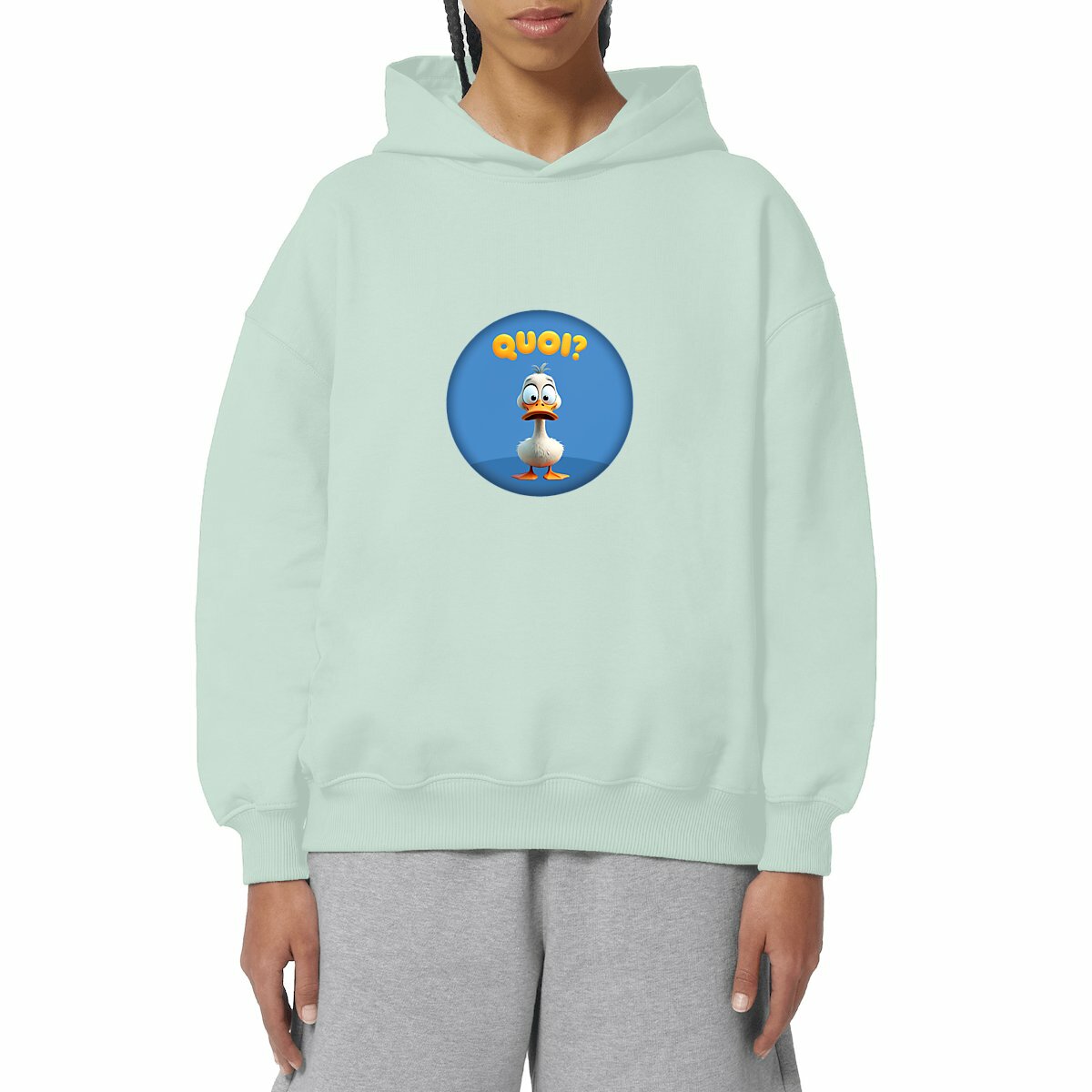 Image front ❀ Sweat-Shirt Standard à Capuche Unisexe Oversize ~Premium+ ✦ PETIT CANARD [🌐 FR] ✨