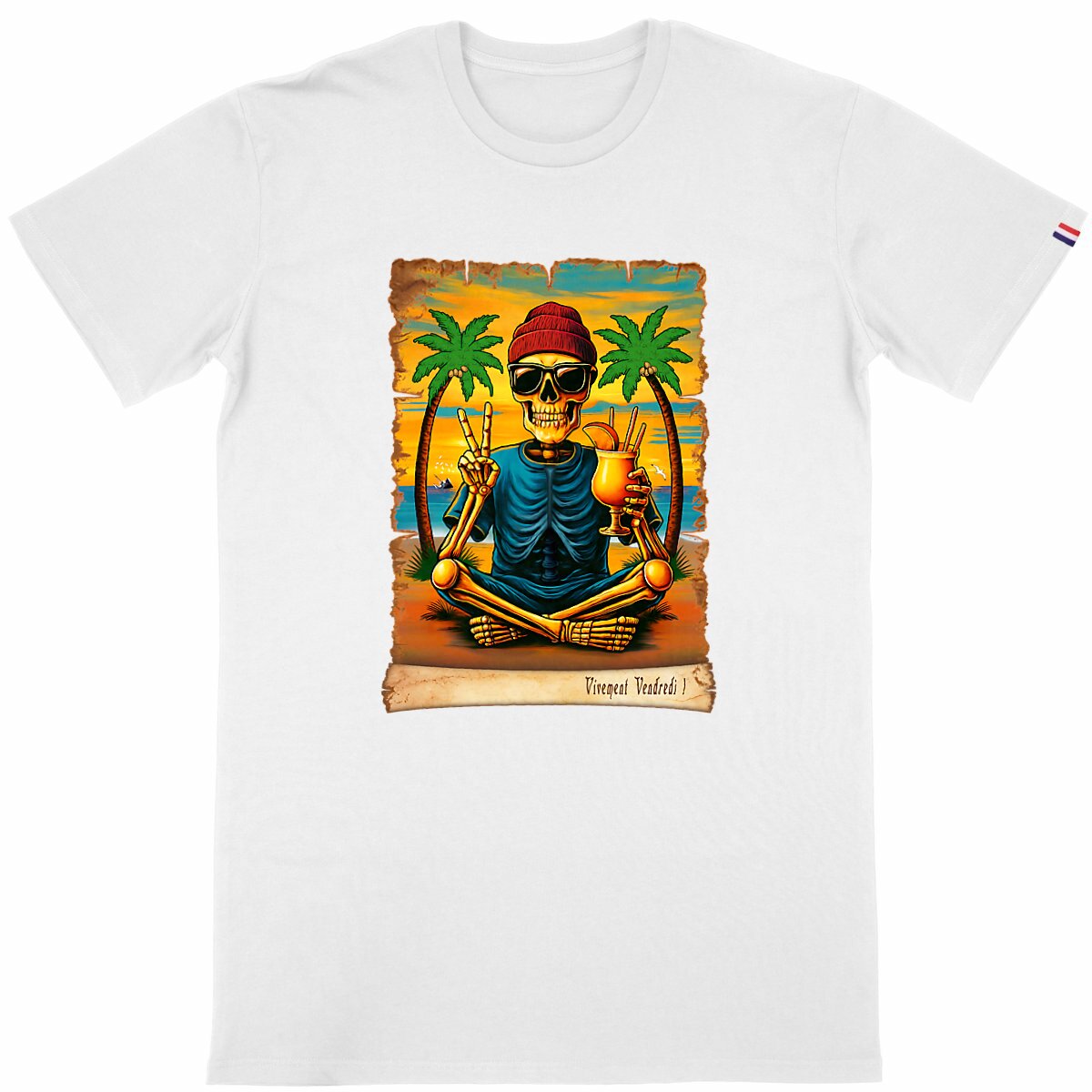 Image back ❀ T-Shirt Mi-Épais Homme Made in France ~Premium+ ✦ VIVEMENT VENDREDI ! [🌐 FR] ✨