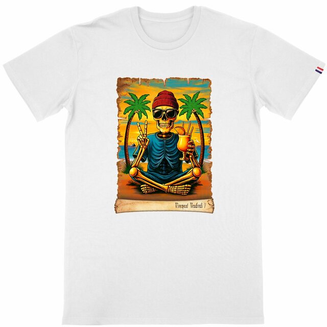 Image back ❀ T-Shirt Mi-Épais Homme Made in France ~Premium+ ✦ VIVEMENT VENDREDI ! [🌐 FR] ✨