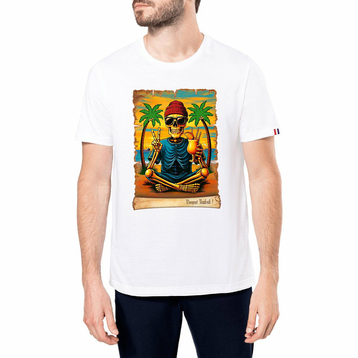 Image front ❀ T-Shirt Mi-Épais Homme Made in France ~Premium+ ✦ VIVEMENT VENDREDI ! [🌐 FR] ✨