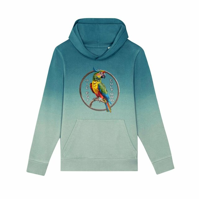 Image back ❀ Sweat à Capuche Standard Oversize Dip Dye Enfant Unisexe ~Premium+ ✦ PERROQUET [🌐 LAT] ✨