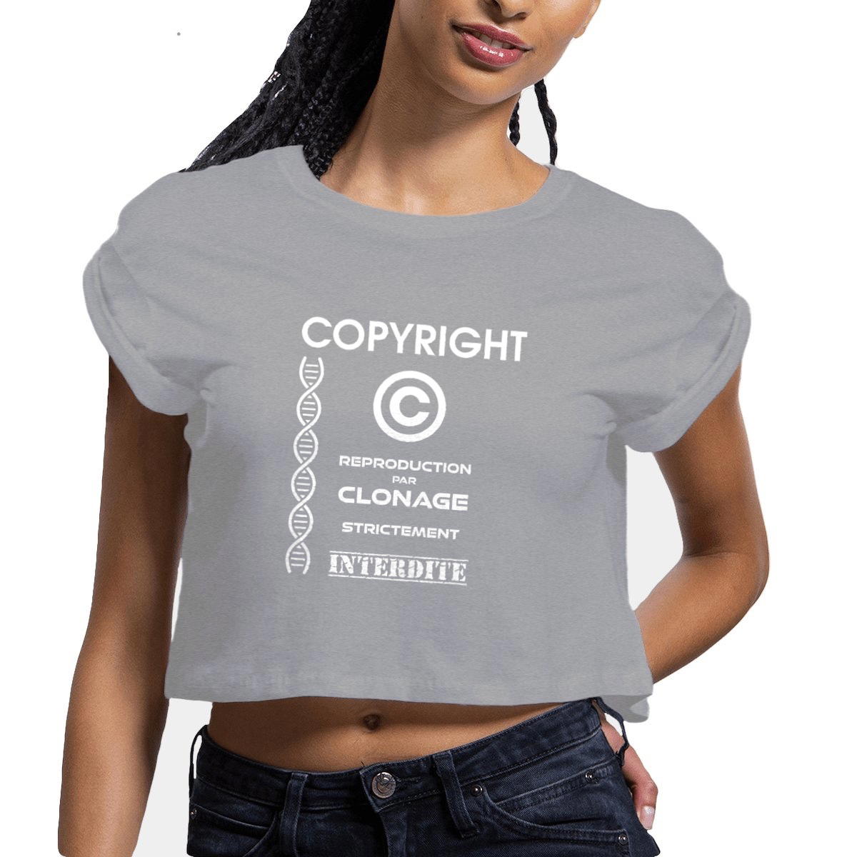 Image front ❀ Crop Top Léger Femme ~Premium+ ✦ L'ANTI-CLONE [🌐 FR] ✨