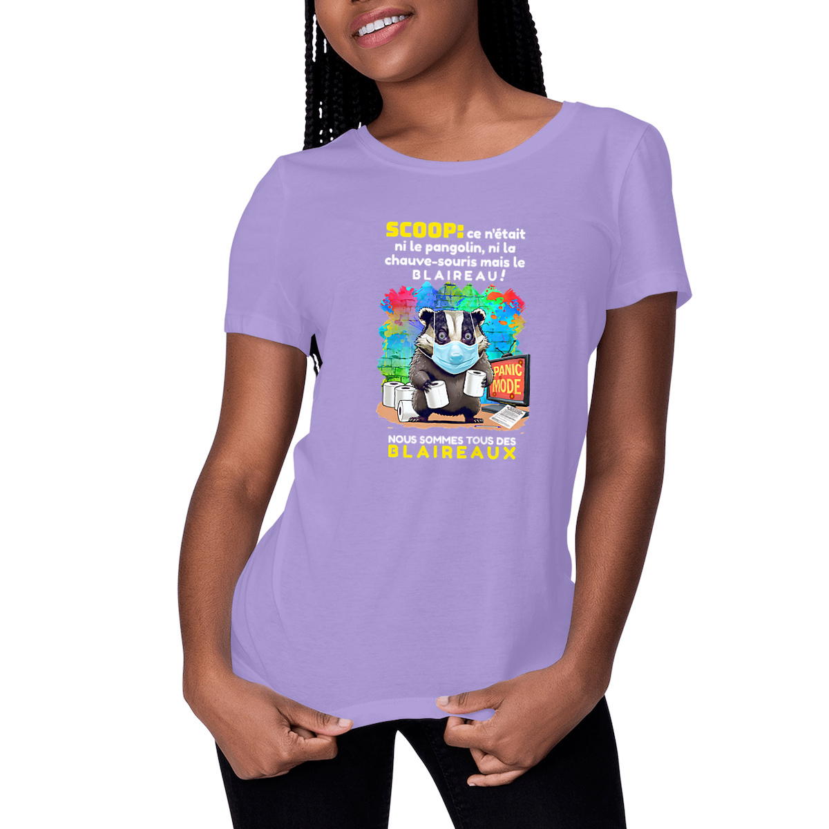 Image front ❀ T-Shirt Mi-Léger Femme ~Premium+ ✦ PANIC MODE [🌐 FR] ✨