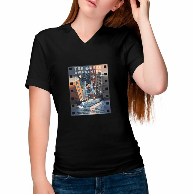 Image front ❀ T-Shirt Léger Femme Col V ~Change ✦ THE GREAT AWAKENING [🌐 EN] ✨