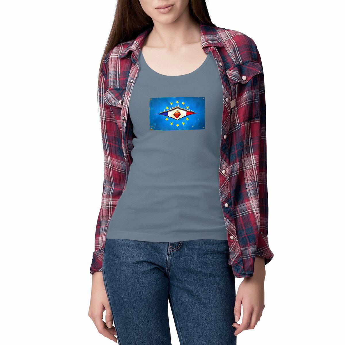 Image front ❀ Débardeur Mi-Léger Femme Cintré ~Premium ✧ DÉCHIRURE FRANCE/EUROPE [🌐 FR] ✨