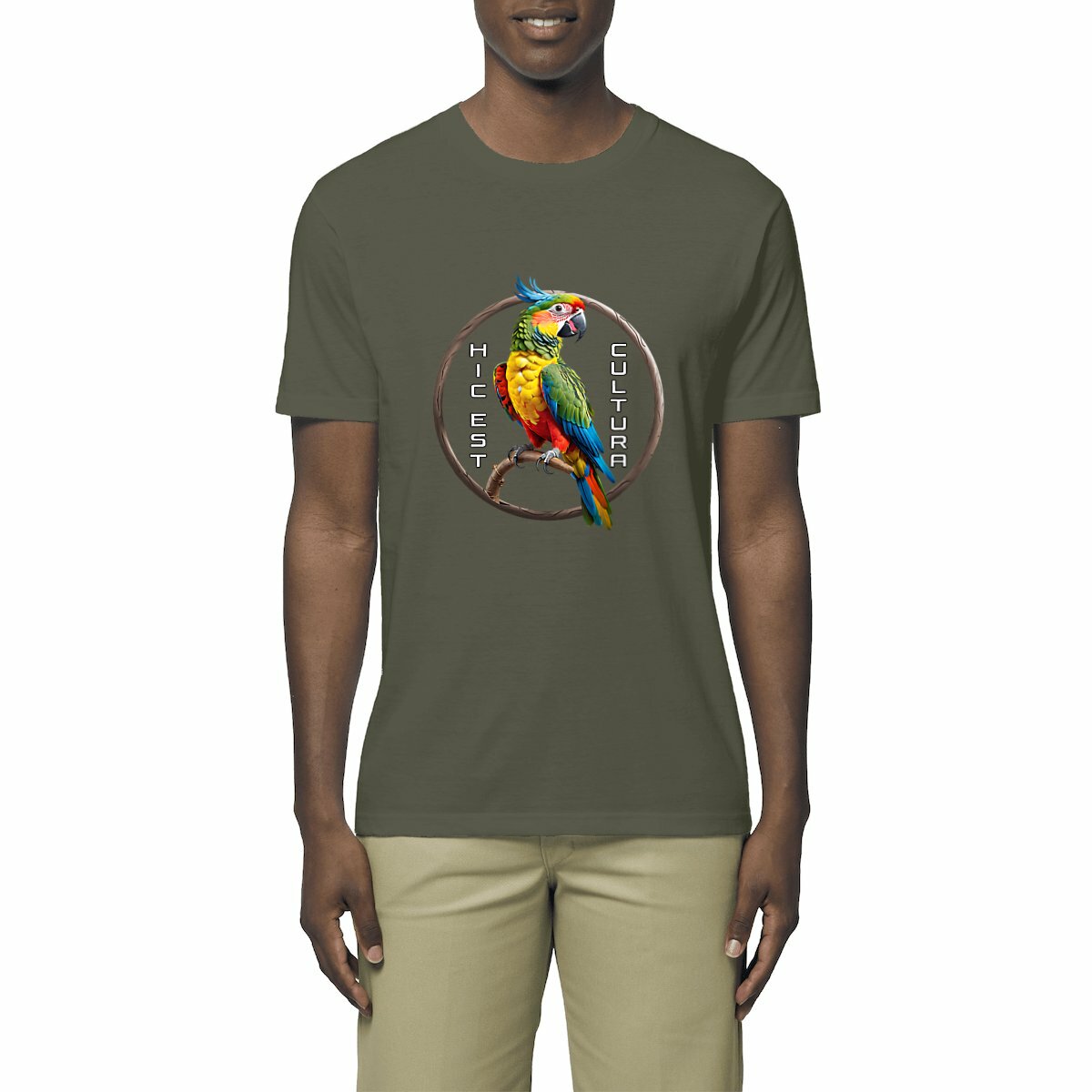 Image front ❀ T-Shirt Mi-Léger Unisexe ~Premium ✦ PERROQUET [🌐 LAT] ✨