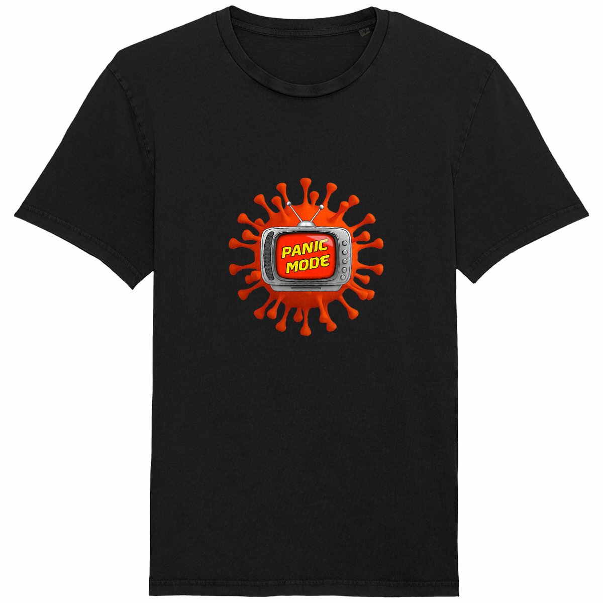 Image back ❀ T-Shirt Mi-Léger Unisexe Vintage ~Premium ✦ PANIC MODE [🌐 FR] ✨