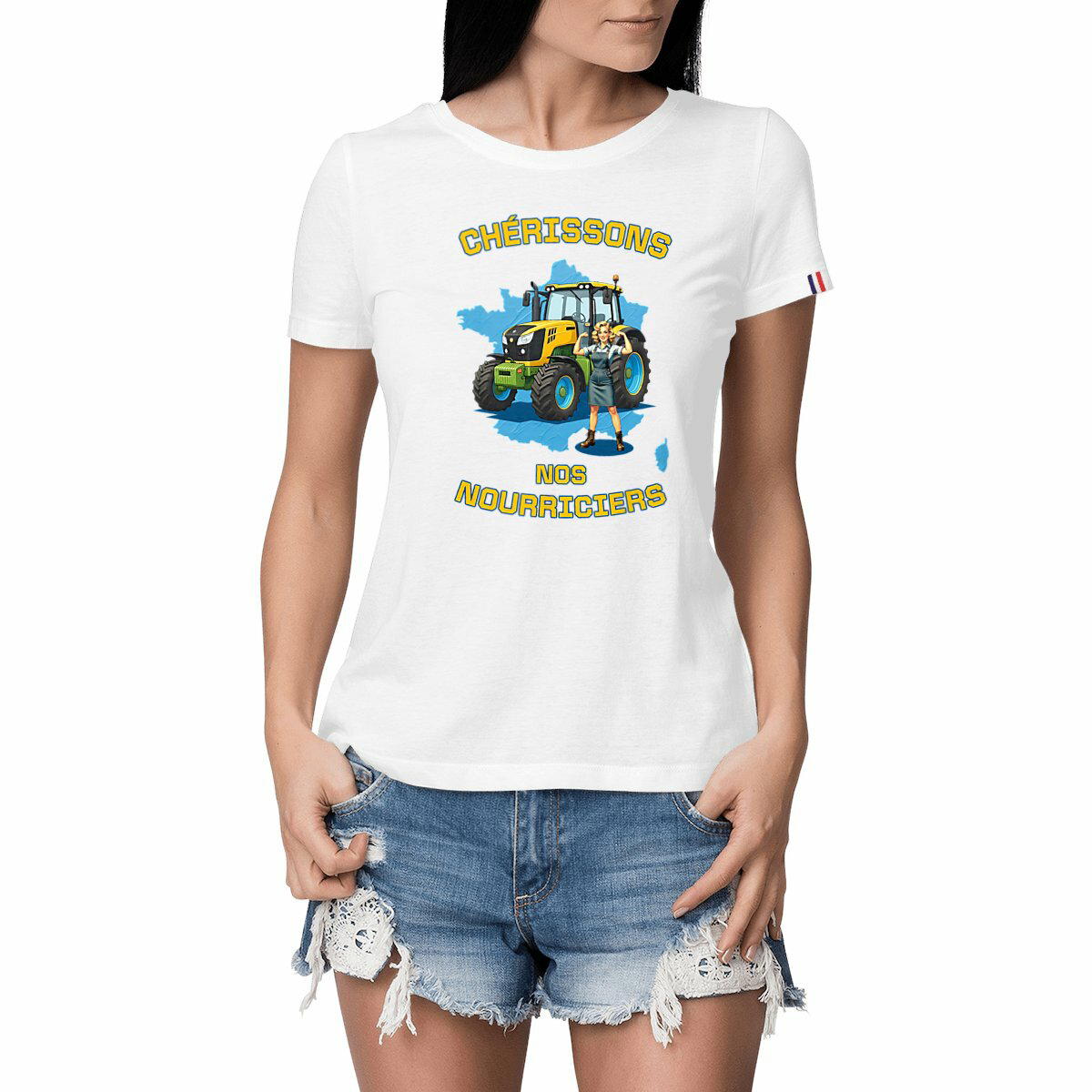 Image front ❀ T-Shirt Mi-Épais Femme Made in France ~Premium+ ✧ SOUTENONS NOS FERMES [🌐 FR] ✨