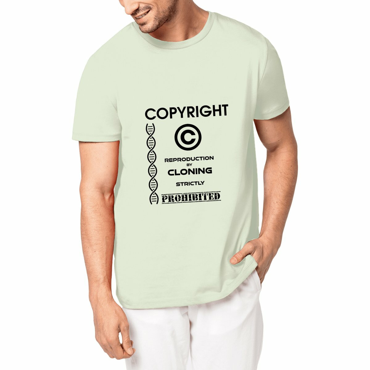 Image front ❀ T-Shirt Unisexe Mi-Épais Made in Portugal ~Premium ✦ THE ANTI-CLONE [🌐 EN] ✨