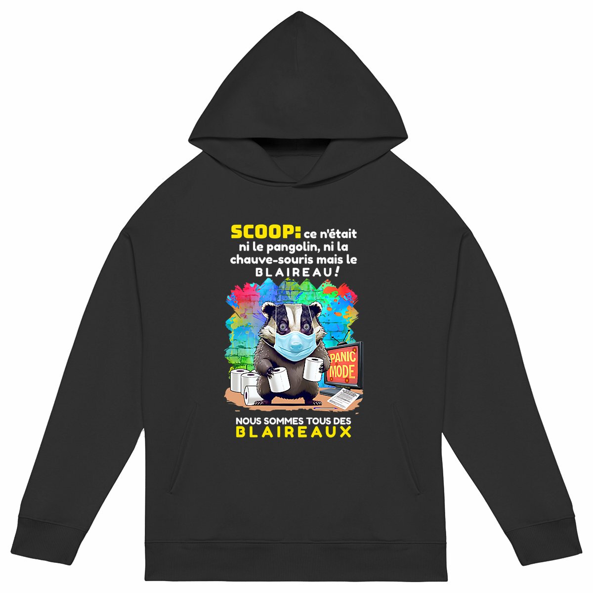 Image back ❀ Sweat-Shirt Standard à Capuche Unisexe Oversize ~Premium+ ✦ PANIC MODE [🌐 FR] ✨