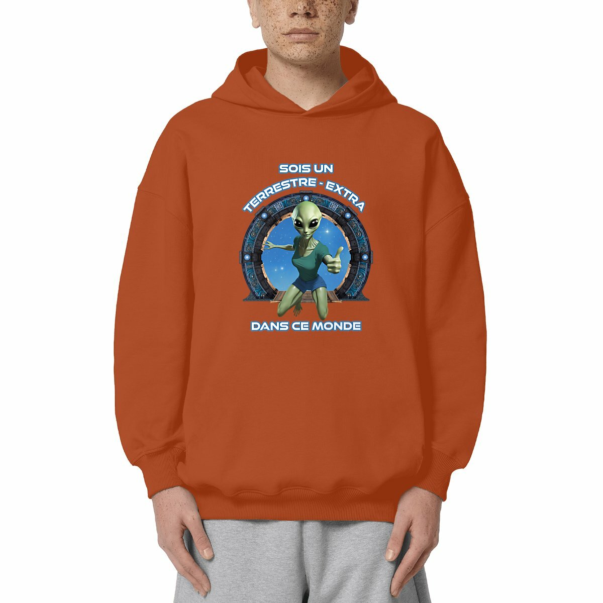 Image front ❀ Sweat-Shirt Standard à Capuche Unisexe Oversize ~Premium+ ✦ ZETA (EXTRA-TERRESTRE) [🌐 FR] ✨