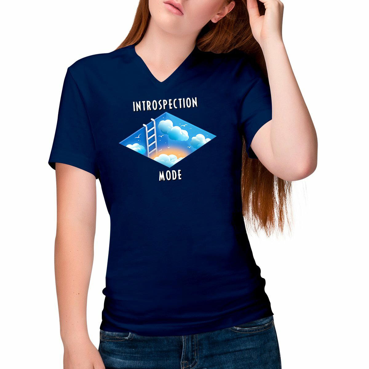 Image front ❀ T-Shirt Léger Femme Col V ~Change ✦ INTROSPECTION MODE [🌐 INT] ✨