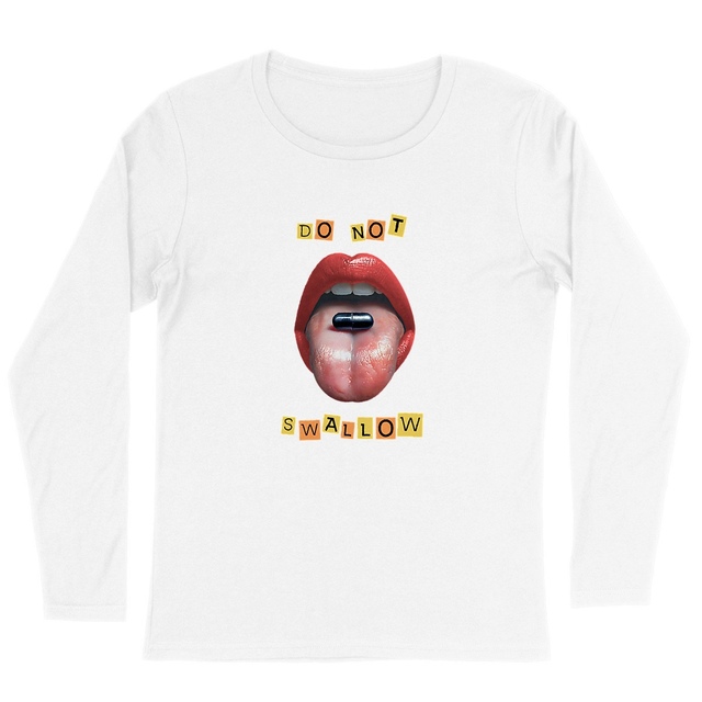 Image back ❀ T-Shirt Léger Femme Manches longues ~Premium ✦ BLACK PILL - NE PAS AVALER [🌐 EN] ✨