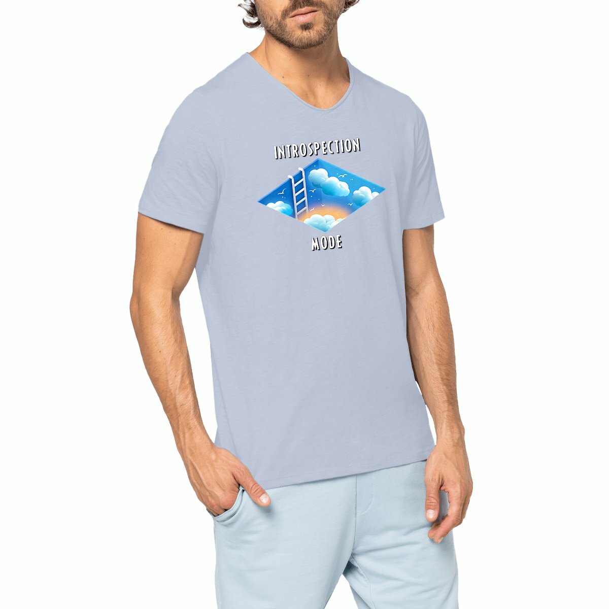 Image front ❀ T-Shirt Léger Homme Slub ~Premium+ ✦ INTROSPECTION MODE [🌐 INT] ✨