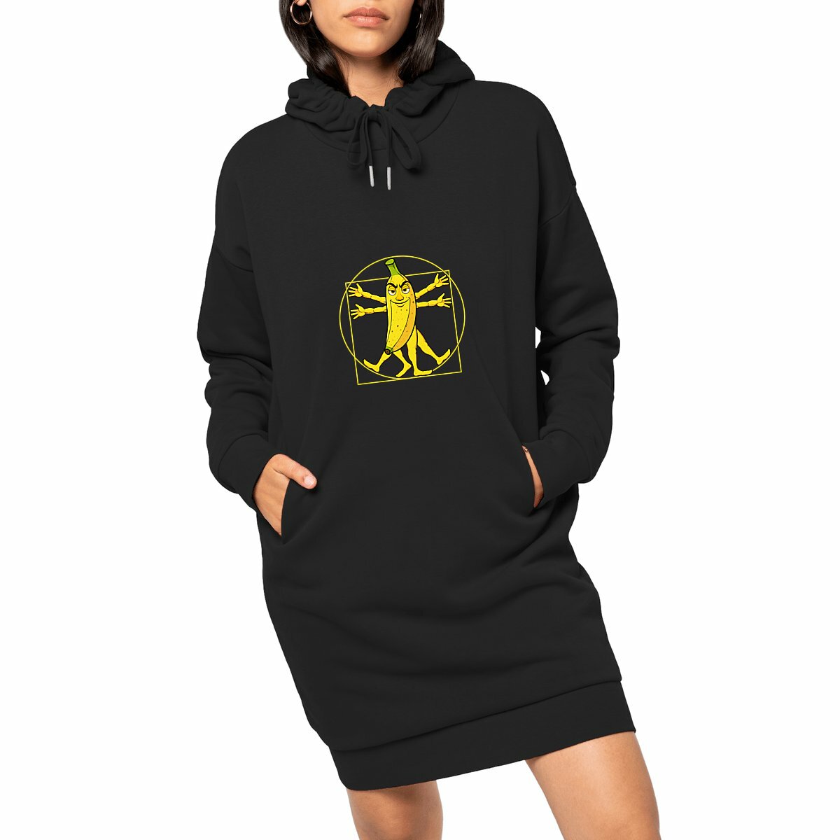Image front ❀ Robe Sweat Lourde à Capuche Femme ~Premium+ ✦ LA BANANE DE VITRUVE [🌐 FR] ✨