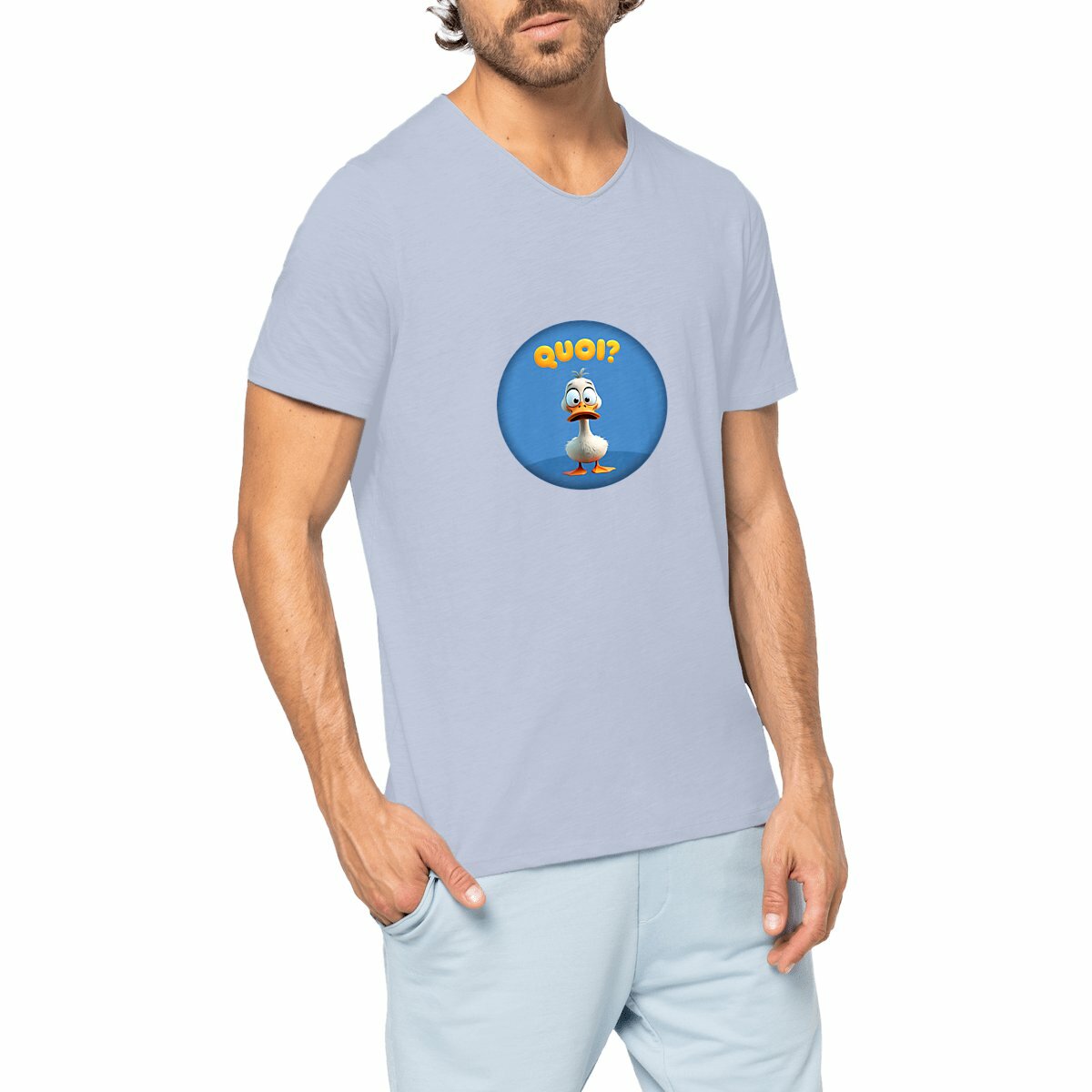 Image front ❀ T-Shirt Léger Homme Slub ~Premium+ ✦ PETIT CANARD [🌐 FR] ✨