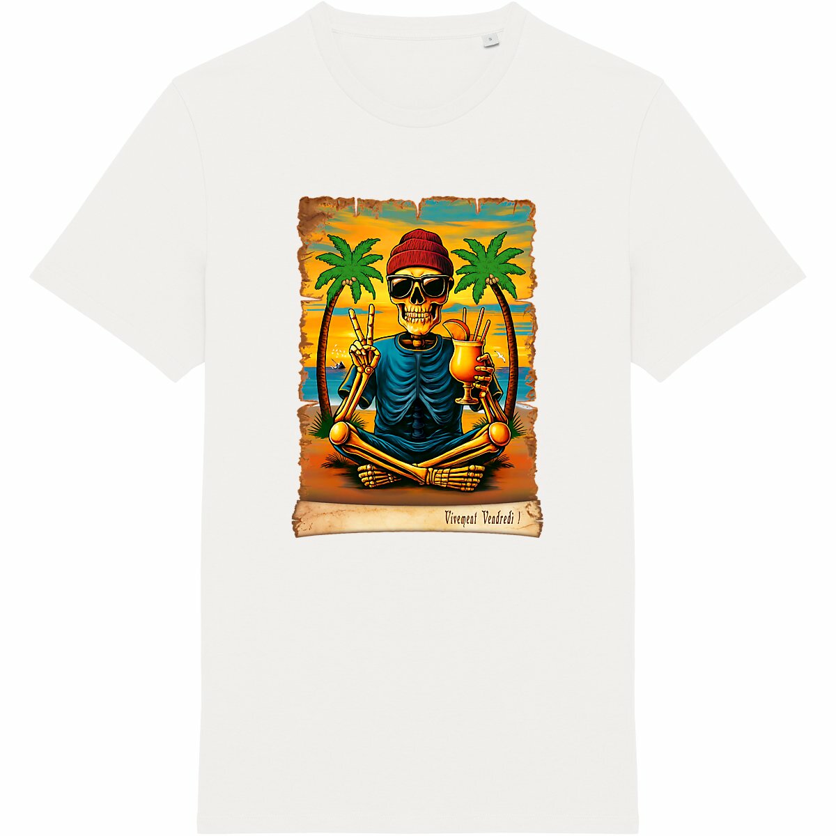 Image back ❀ T-Shirt Unisexe Mi-Épais Made in Portugal ~Premium ✦ VIVEMENT VENDREDI ! [🌐 FR] ✨