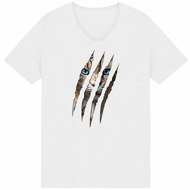 Image back ❀ T-Shirt Léger Homme Slub ~Premium+ ✦ LA GRIFFE DU CHAT [🌐 INT] ✨