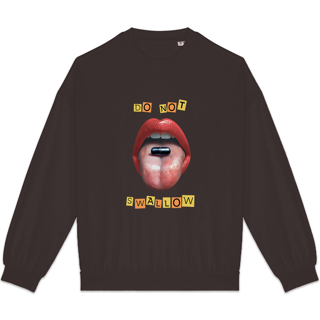 Image back ❀ Sweat-Shirt Standard Oversize Unisexe Made in Portugal ~Premium+ ✦ BLACK PILL - NE PAS AVALER [🌐 EN] ✨