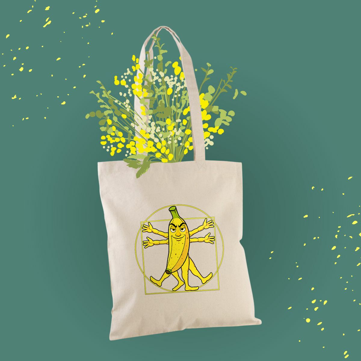 Image front ❀ Totebag Épais ~Premium+ ✦ LA BANANE DE VITRUVE [🌐 FR] ✨