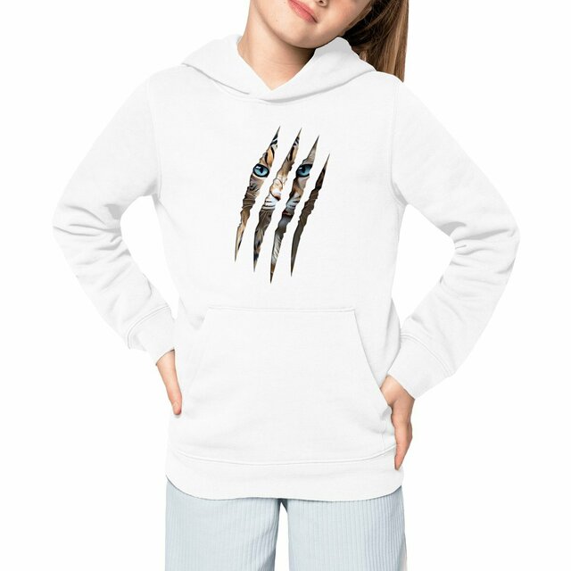 Image front ❀ Sweat-Shirt Standard à Capuche Unisexe Enfant ~Premium ✦ LA GRIFFE DU CHAT [🌐 INT] ✨