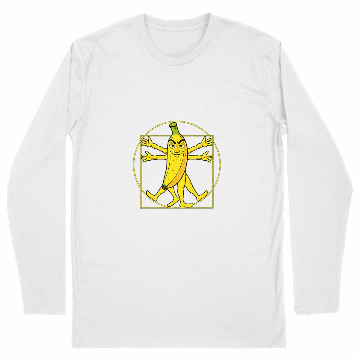 Image back ❀ T-Shirt Classique Mi-Épais Homme Manches Longues ~Premium ✦ LA BANANE DE VITRUVE [🌐 FR]