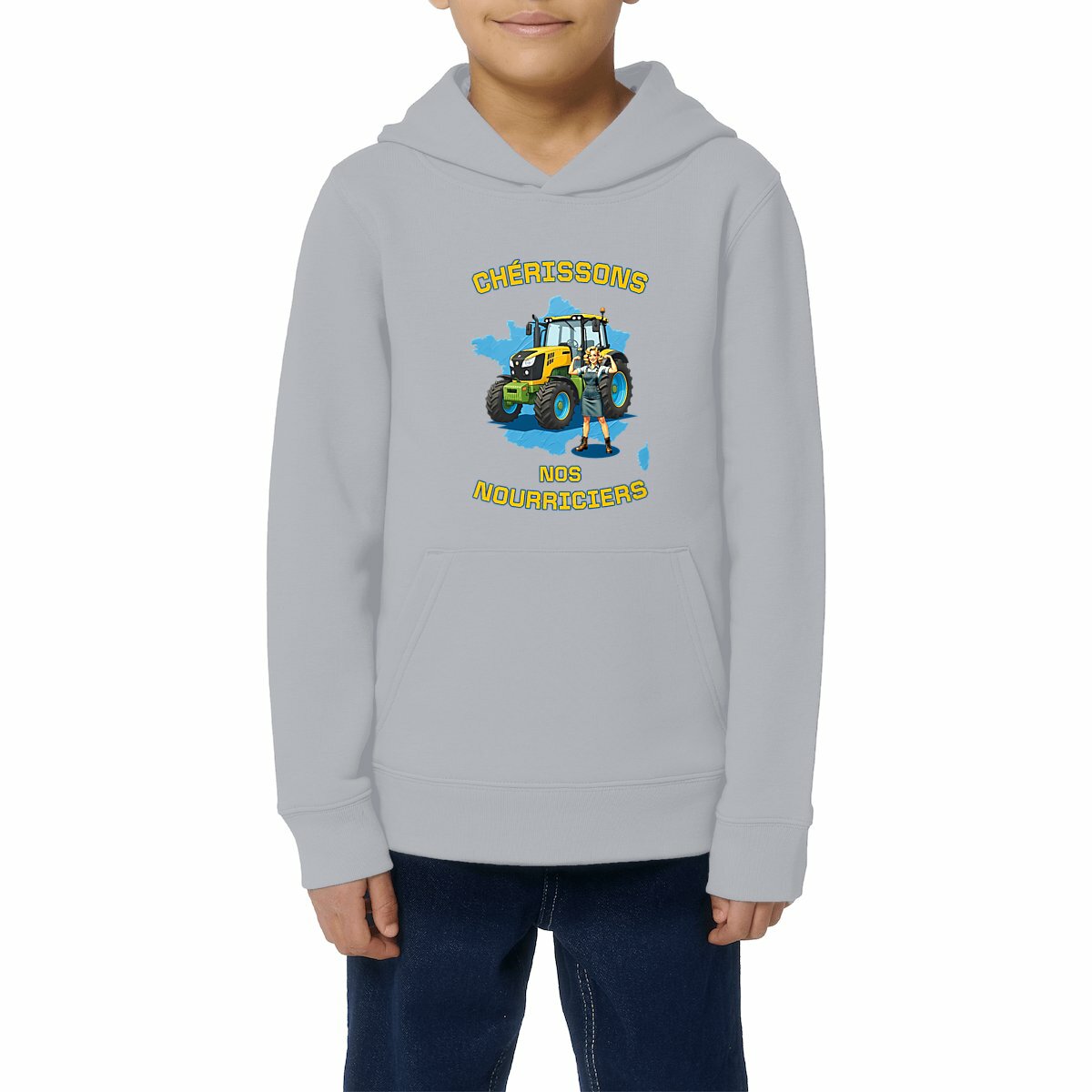 Image front ❀ Sweat-Shirt Standard à Capuche Unisexe Enfant ~Premium ✧ SOUTENONS NOS FERMES [🌐 FR] ✨