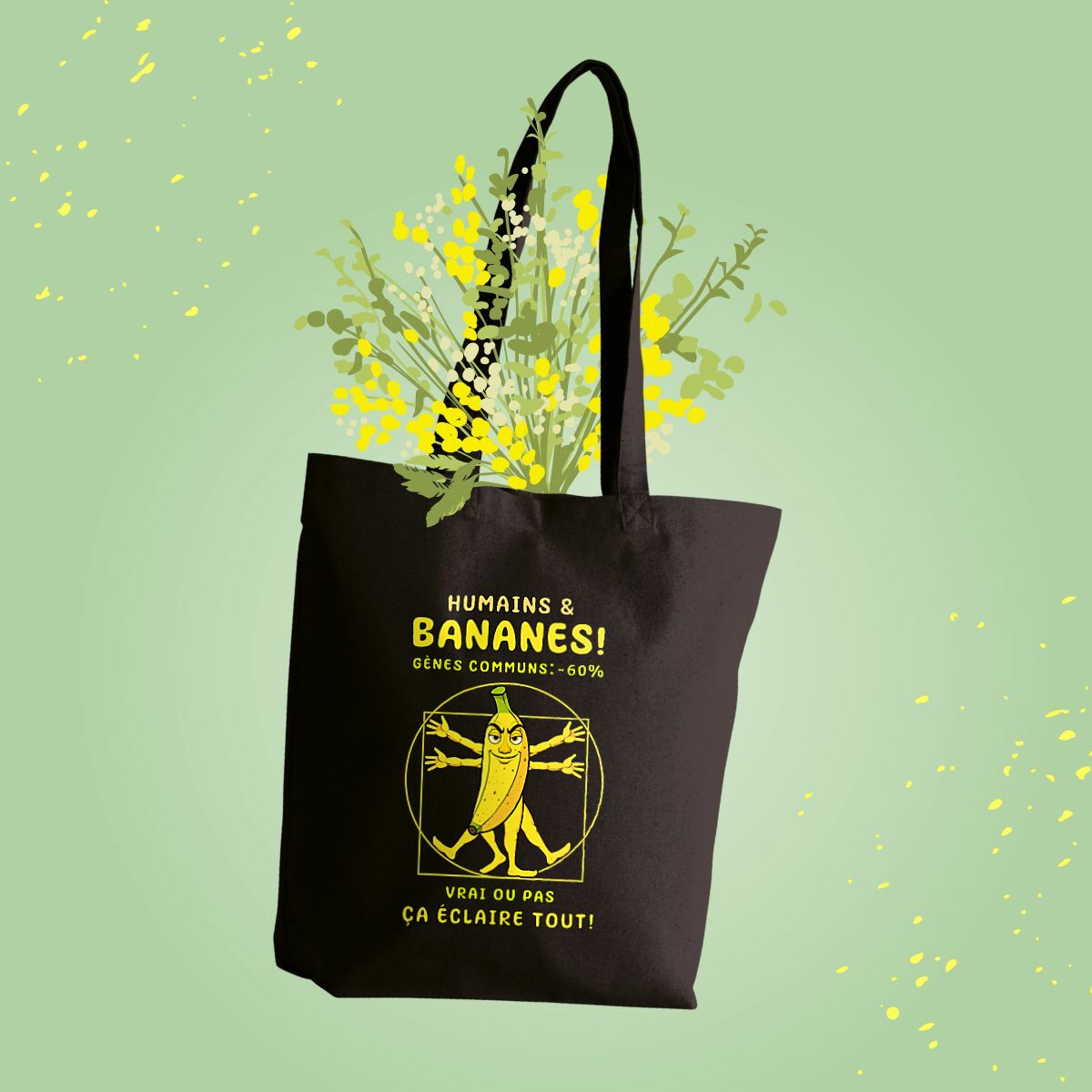 Image front ❀ Totebag Épais ~Premium+ ✦ LA BANANE DE VITRUVE [🌐 FR] ✨