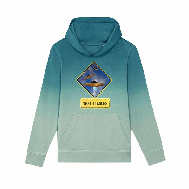 Image back ❀ Sweat à Capuche Standard Oversize Dip Dye Enfant Unisexe ~Premium+ ✦ UFO ALERT [🌐 EN] ✨