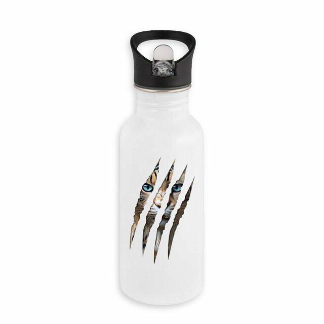 Image front ❀ Bouteille Inox Avec Paille ✦ LA GRIFFE DU CHAT [🌐 INT] ✨