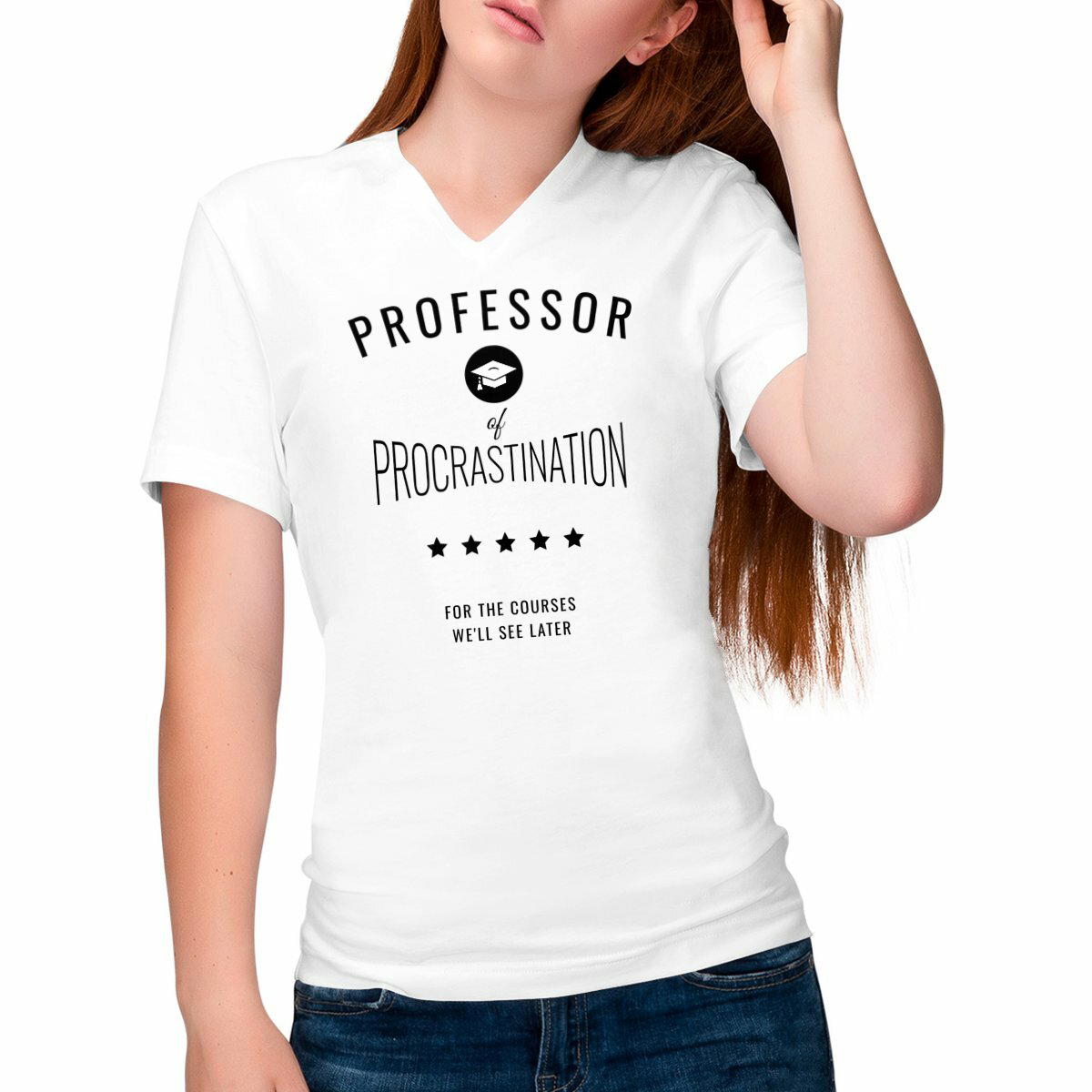 Image front ❀ T-Shirt Léger Femme Col V ~Change ✦ PROCRASTINATION [🌐 EN] ✨