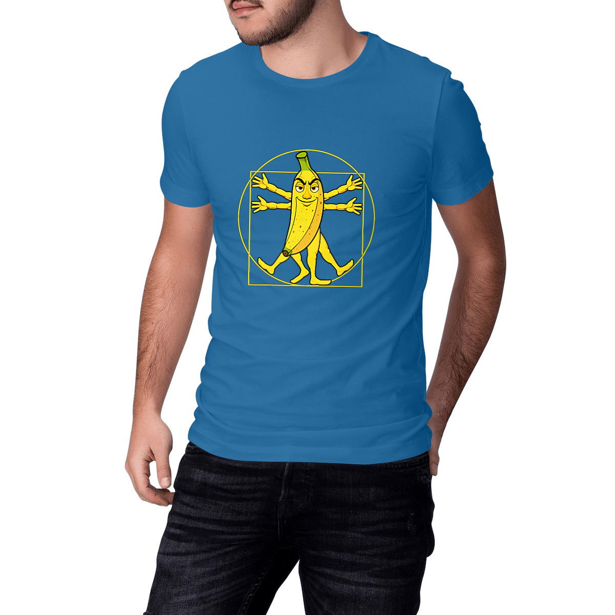 Image front ❀ T-Shirt Mi-Épais Unisexe ~Premium+ ✦ LA BANANE DE VITRUVE [🌐 FR] ✨