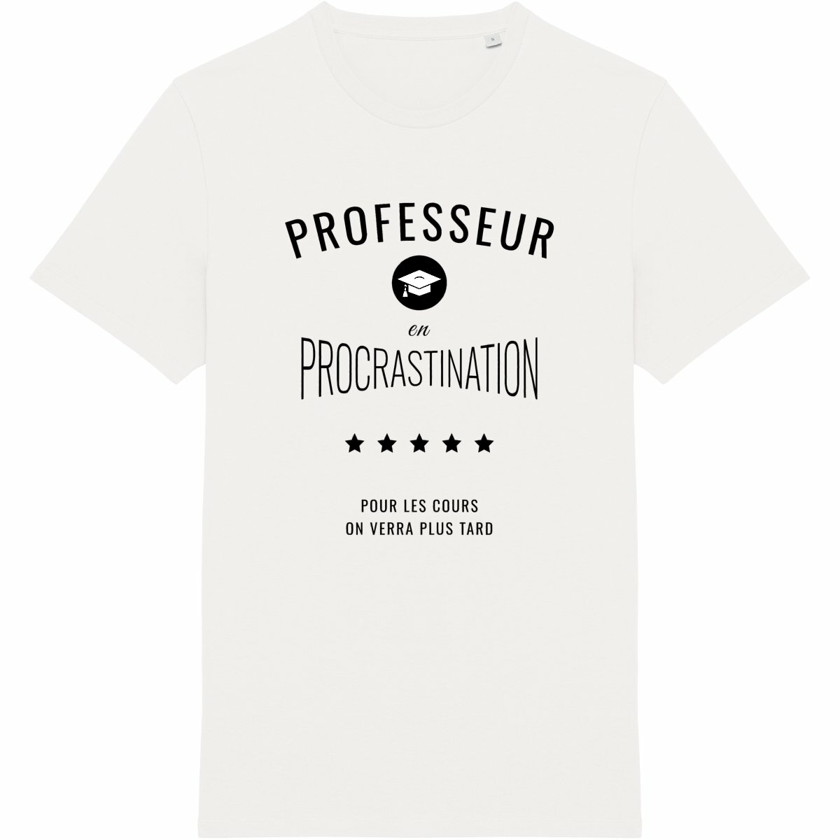 Image back ❀ T-Shirt Unisexe Mi-Épais Made in Portugal ~Premium ✦ PROCRASTINATION [🌐 FR] ✨