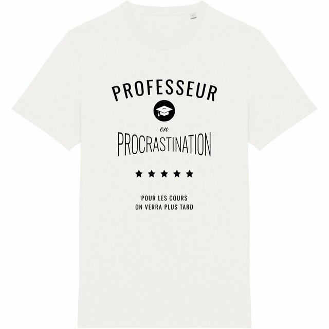 Image back ❀ T-Shirt Unisexe Mi-Épais Made in Portugal ✦ PROCRASTINATION [🌐 FR] ✨