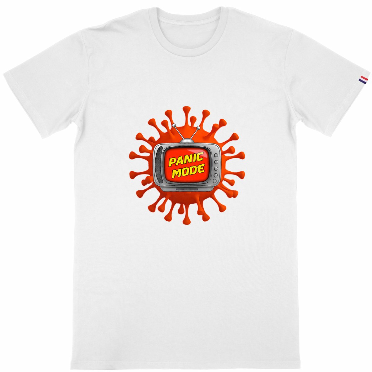 Image back ❀ T-Shirt Mi-Épais Homme Made in France ~Premium+ ✦ PANIC MODE [🌐 FR] ✨