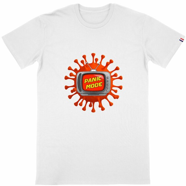 Image back ❀ T-Shirt Mi-Épais Homme Made in France ~Premium+ ✦ PANIC MODE [🌐 FR] ✨