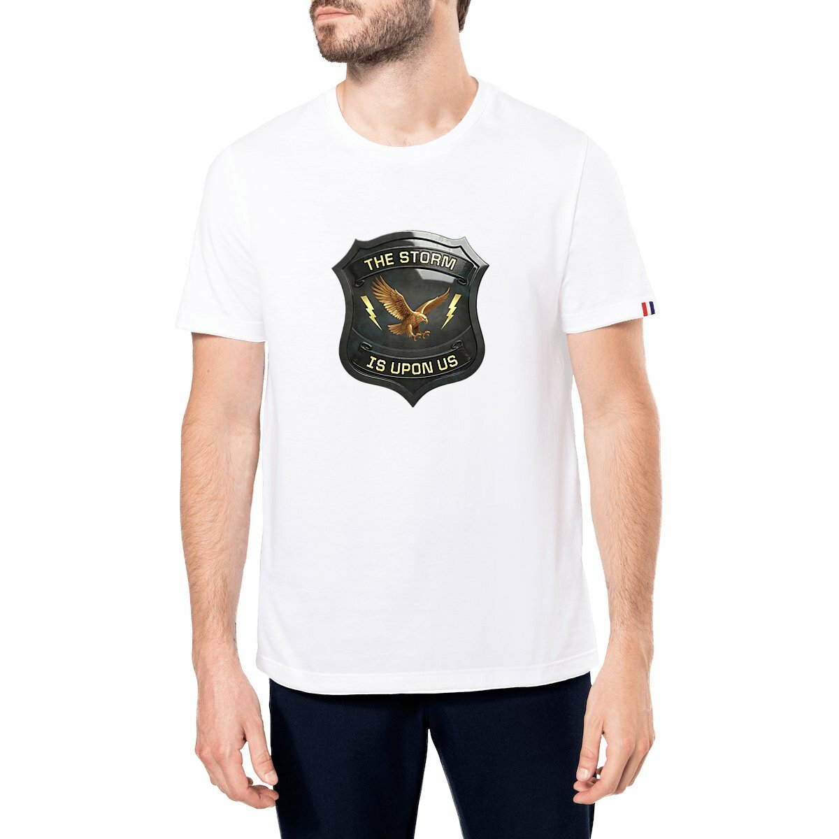 Image front ❀ T-Shirt Mi-Épais Homme Made in France ~Premium+ ✦ THE STORM IS UPON US [🌐 EN] ✨