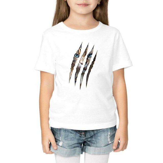 Image front ❀ T-Shirt Léger Unisexe Enfant ~Change ✦ LA GRIFFE DU CHAT [🌐 INT] ✨
