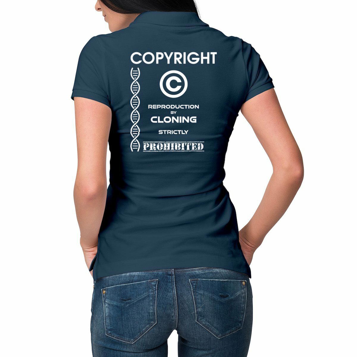 Image front ❀ Polo Mi-Épais Femme ~Premium Visuel Devant & au Dos ✦ THE ANTI-CLONE [🌐 EN] ✨